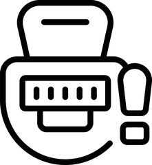 Poster - electronic counter showing error message, simple design for web and mobile