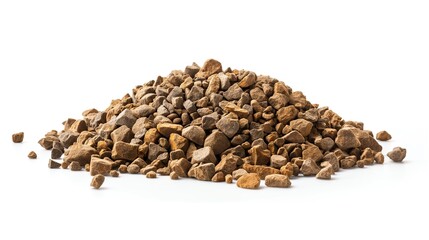 Wall Mural - side view on gravel pile on white background