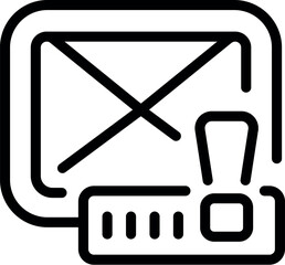 Poster - Simple design icon of new email message being sent out with notification