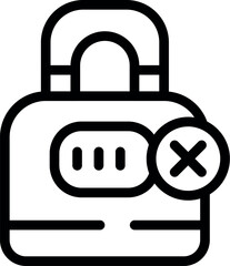 Poster - Simple padlock icon is showing an error message for a wrong password