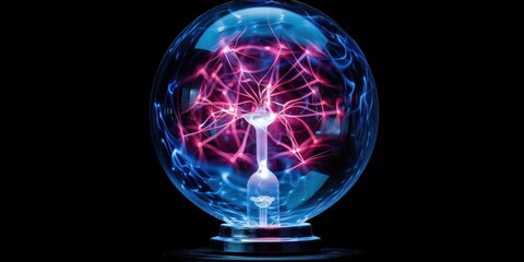 Wall Mural - Plasma Ball with Electric Arcs and Sparkles