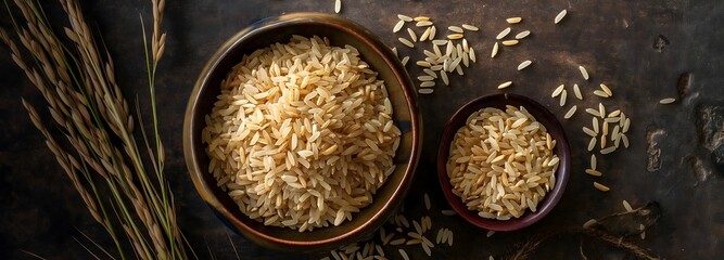 12. Brown basmati rice ears, combining the nutty flavor of brown rice with the aroma of basmati