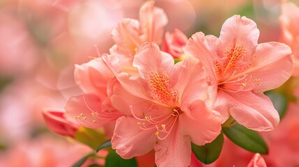 Wall Mural - Pink Western Azalea Rhododendron occidentale flowers in close up bloom