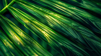 Green tropical plant close-up