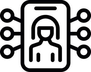 Poster - Woman is connecting with people using a social media app on a smartphone