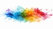 © kkkiim graphic - Colorful Watercolor Splash on White Background. Clip Art Style Perfect for Header, Poster, and Web Design.