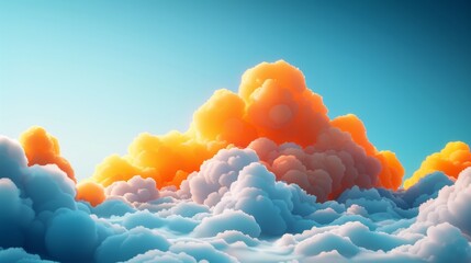 Wall Mural - A colorful sky with clouds of different colors