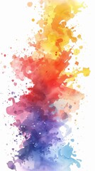 Sticker - Colorful Watercolor Splash on White Background. Simple Flat Vector Design with No Shadows, Perfect for Professional Illustration and Artwork.