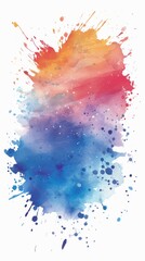 Wall Mural - Colorful Watercolor Splash on White Background. Simple Flat Vector Design with No Shadows, Perfect for Professional Illustration and Artwork.