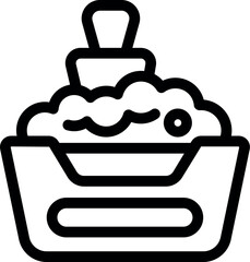 Poster - Simple black and white icon of an overflowing office inbox tray with a stamp resting on top