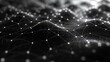 © MCGORIE - Black and white background of digital network connections with data flowing between nodes.