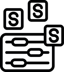 Poster - Black outline icon representing the process of adjusting settings in a software development kit