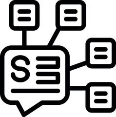 Poster - Icon of search engine optimization strategy connecting data with lines and boxes