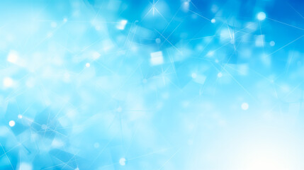 Abstract blue background with polygonal shapes and light dots. Futuristic digital technology concept.