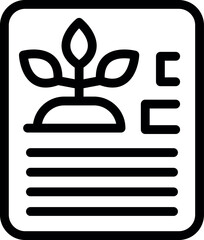 Poster - Line icon of a business report with a plant growing out of it symbolizing a growing business