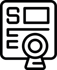 Poster - Website is being rewarded for its high search engine ranking with a webcam icon symbolizing video content
