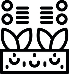 Poster - Line icon representing a smart farm system, monitoring growth and soil condition