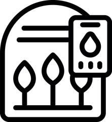 Poster - Icon of a smart farm system analyzing plant growth and providing data driven insights