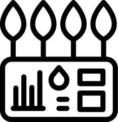 Poster - Icon of smart farm technology monitoring plant and water data