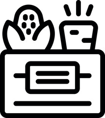 Poster - Line icon of a smartphone and corn symbolizing smart agriculture