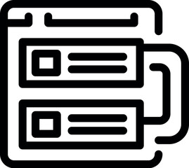 Poster - Simple black line art icon of a webpage being copied using the copy and paste function