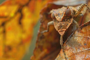 Rare Malaysian leaf insect blending into environment highlighting the camouflage of nature and wildlife using Tamron SP 90mm f28 Di Macro 11 VC USD applying a narrow aperture for a deep depth of field