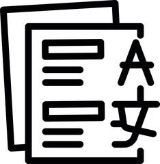Poster - Translator is translating a text from a foreign language, using a dictionary to find the correct words