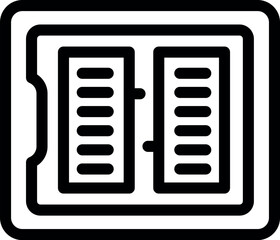 Poster - Line art icon of a computer chip representing processing power