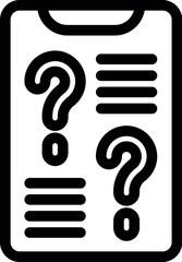 Poster - Minimalist illustration featuring a smartphone displaying an online survey with question marks and multiple choice options