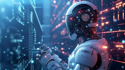 Poster - A Futuristic Robot Interacting With Digital Data in a Cyberspace Environment