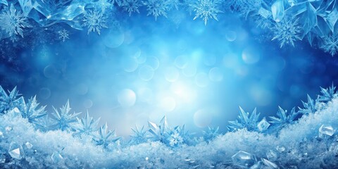 Wall Mural - Blue background with ice, perfect for winter-themed designs , ice, frost, cold, frozen, chilling, winter, cool, icy, background