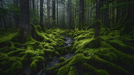 Enchanting landscape of the Tongass National Forest in Alaska with oldgrowth trees and pristine rivers captured using a Nikon Z9 and a NIKKOR Z 1424mm f28 S lens