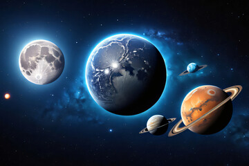the universe will collide with earth, the moon, the sun, mars, venus, and neptune.