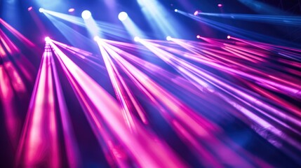 Wall Mural - Light beams highlighting moving stage event construction