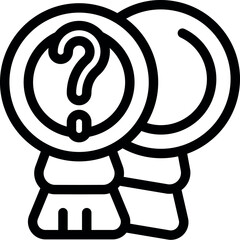 Poster - Two businessmen discussing about a solution with a question mark symbolizing a problem to solve