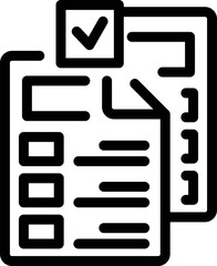 Poster - Icon of a businessman checking off tasks on a checklist, symbolizing project management and accomplishment