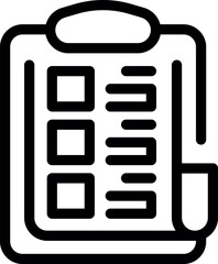 Poster - Simple clipboard with pen attached, symbolizing business tasks, planning, and organization