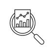 © Adiher - audit and data analysis icon like thin line assesment. linear trend graphic stroke design lineart logotype web element isolated on white. concept of key performance indicator or business visualisation