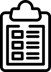 Wall Mural - Line art icon of a clipboard with a checklist, representing task management and organization