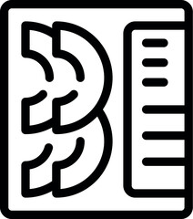 Poster - simple line drawing of an air conditioner indoor unit showing its filters and control panel