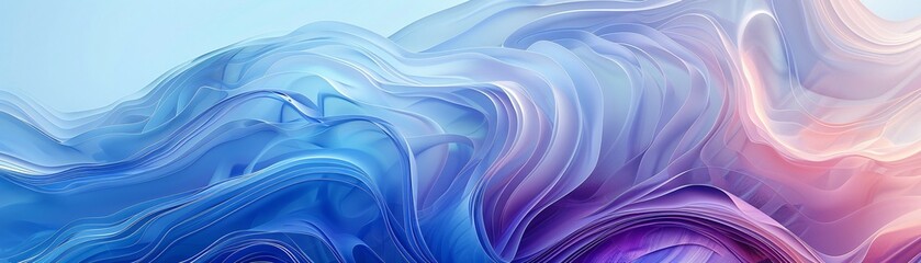 Wall Mural - Abstract Swirling Fluid Art in Blue, Purple, and Pink Colors.  Background or wallpaper for creative, artistic, and design projects.