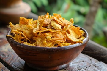 Canvas Print - Jackfruit chips made at home with coconut oil in India