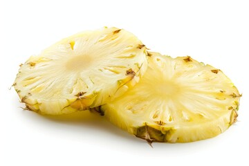 Wall Mural - Pineapple slices on white background