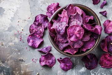 Wall Mural - Purple sweet potato chips sweet and crisp