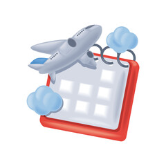 Wall Mural - airplane travel and calendar