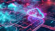 © studio clever - Futuristic Cloud Computing Concept with Digital Interface - Generative AI