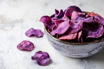 Sticker - Tasty Purple Potato Chips on table