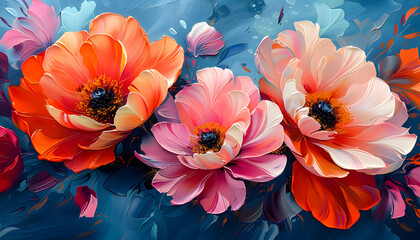 Canvas Print - flowers background