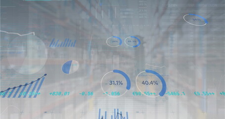 Poster - Image of financial data processing over statistics