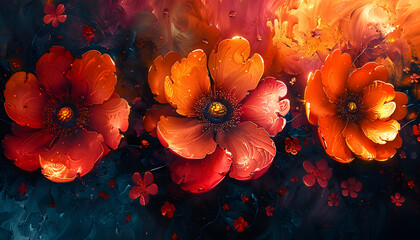 Canvas Print - flowers background